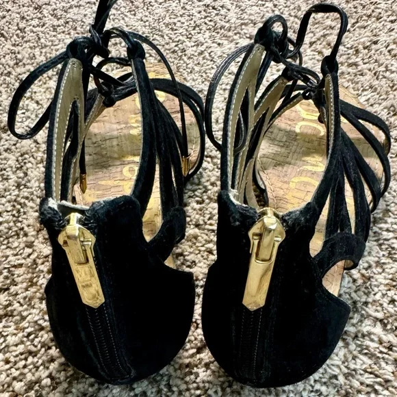 Sam Edelman Lace Up Sandals with Zipper - Picture 3 of 5